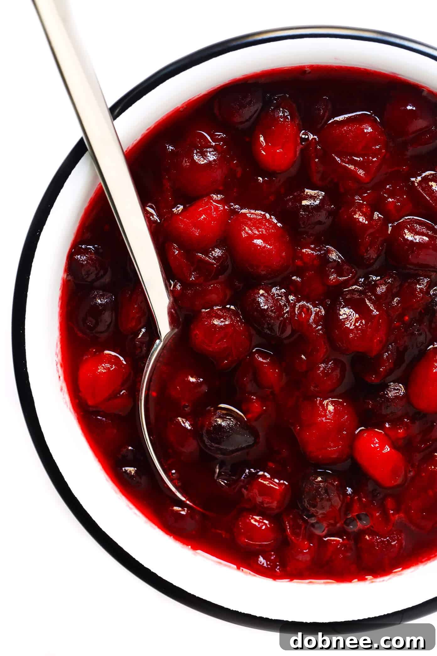 Delicious Maple Cranberry Sauce ready to serve