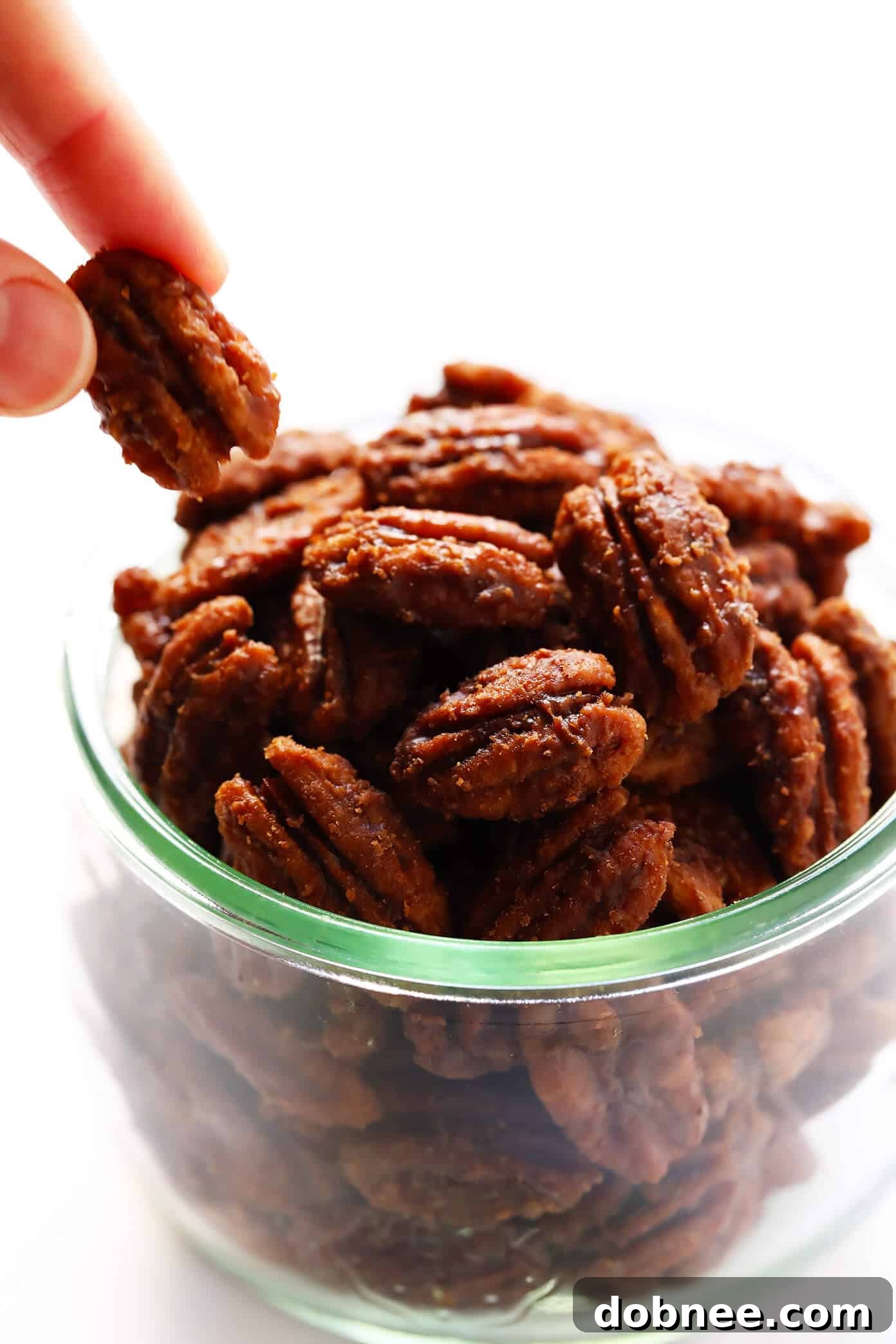 Maple Candied Pecans - a perfect sweet and spicy snack