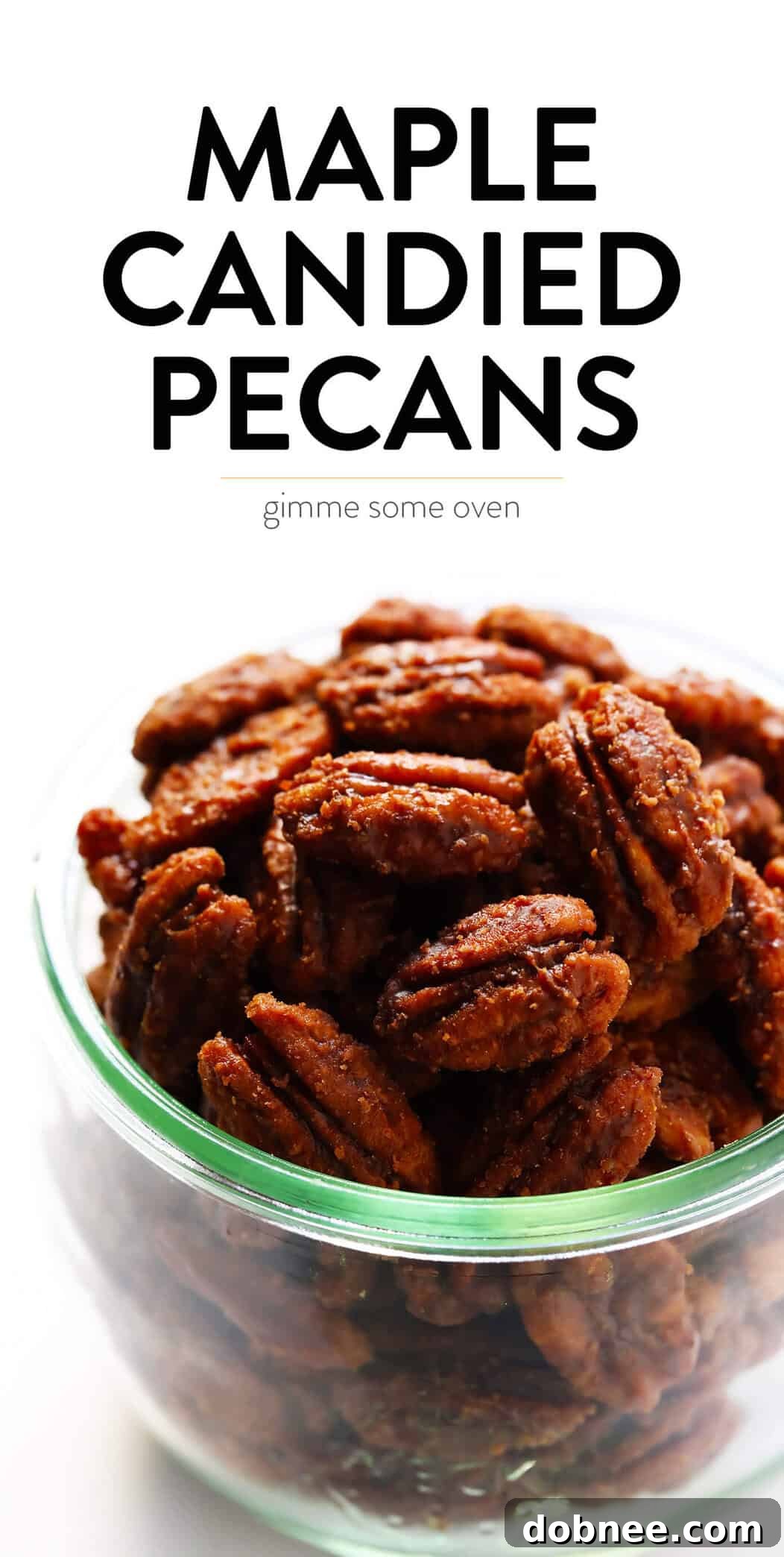 Maple Syrup Candied Pecans - a healthy snack and delicious gift