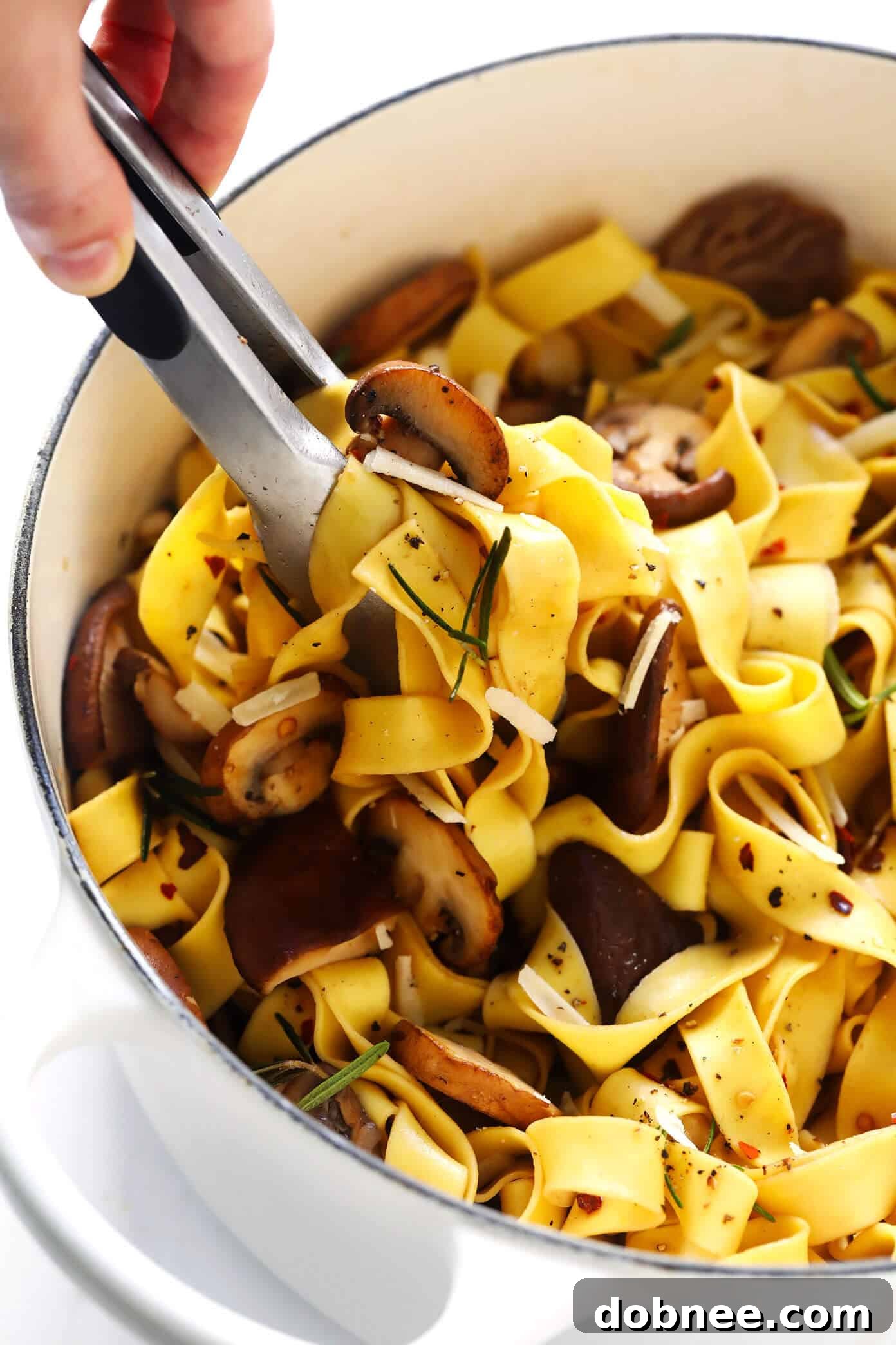 Gourmet Mushroom Lovers Pasta with Rosemary Mushroom Lovers Pasta with fresh rosemary and grated Parmesan