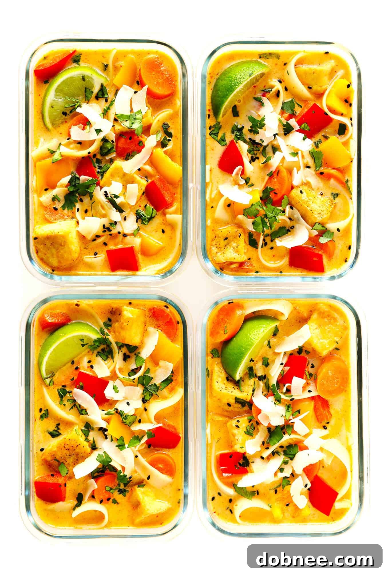 Thai Red Curry Soup prepared for easy meal prep