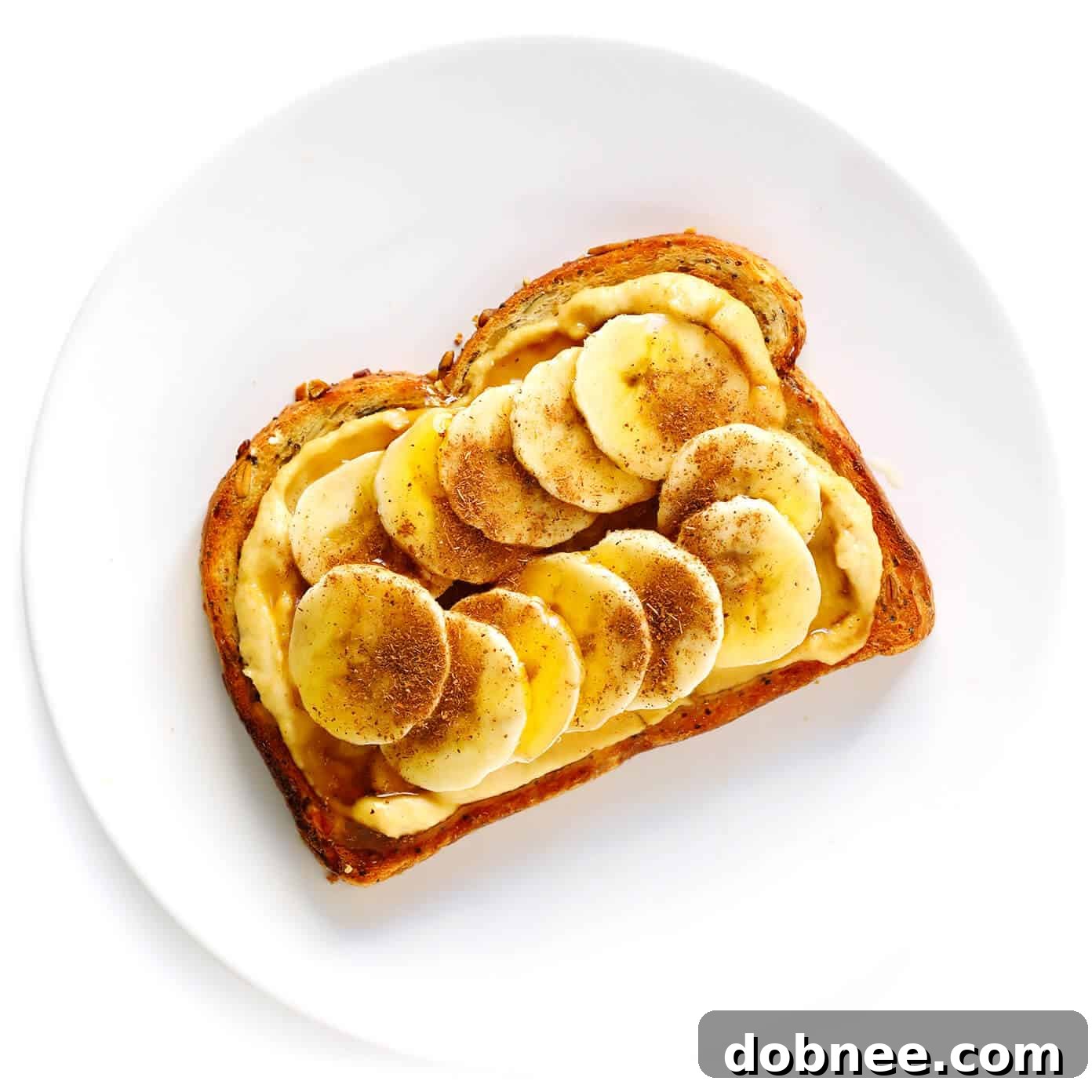 Banana Honey Hummus Toast with Cinnamon