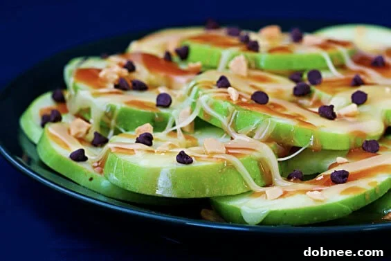 A colorful platter of Apple Nachos