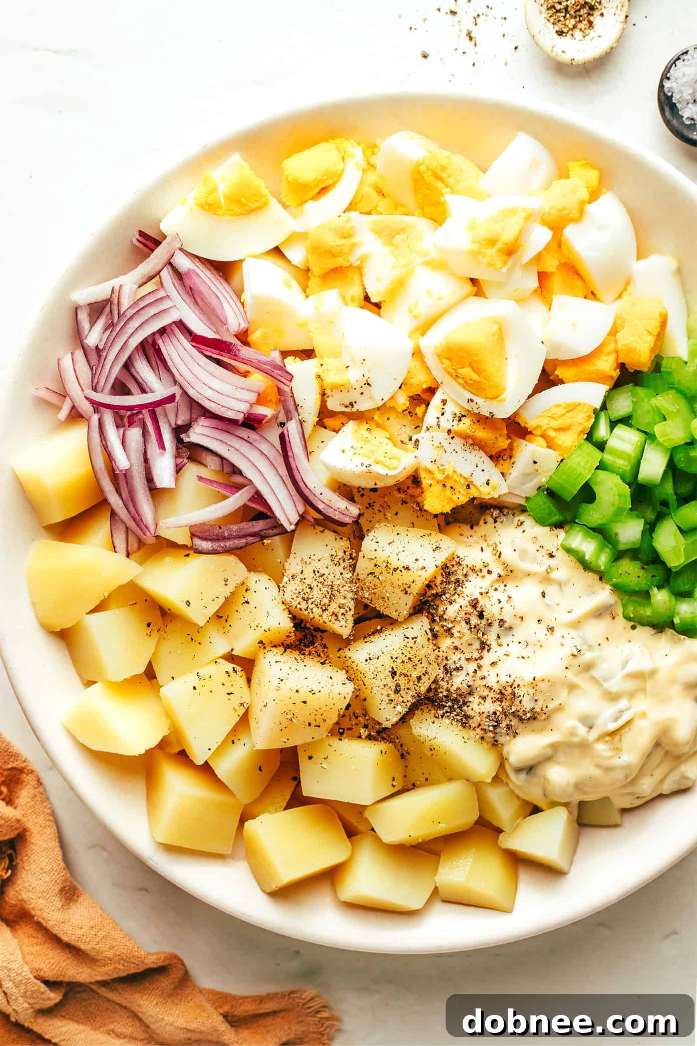 Potato Salad Ingredients In A Bowl