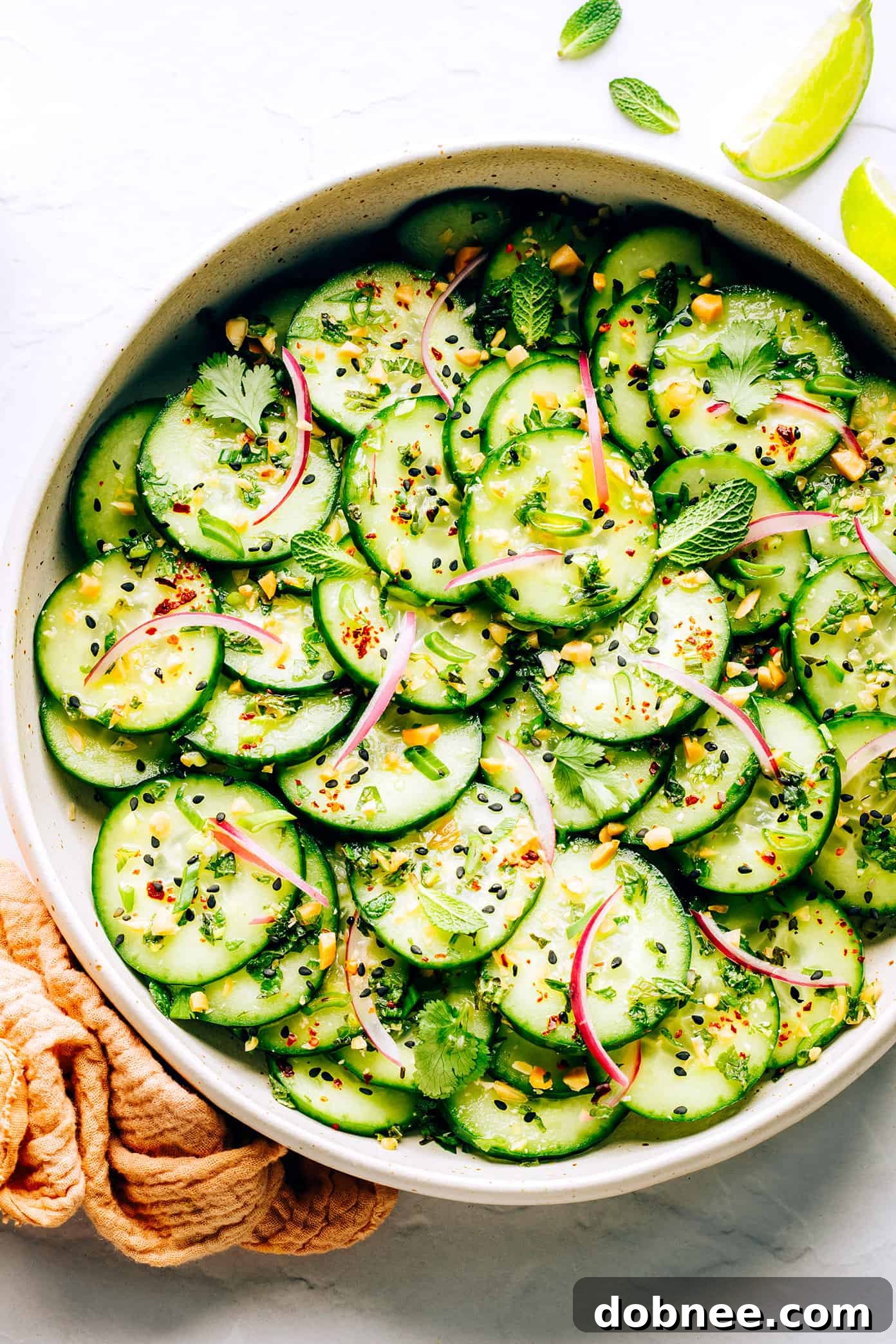 Vibrant Thai Cucumber Salad in a Bowl