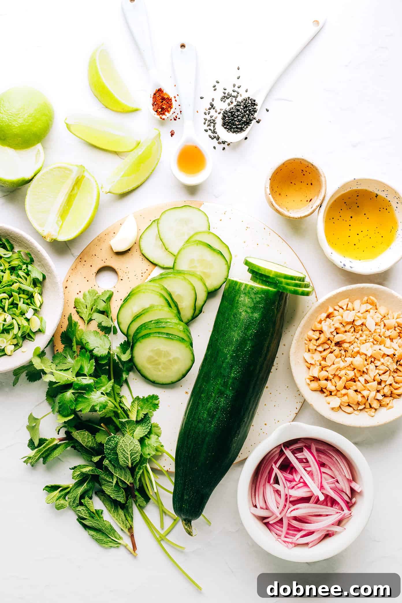 Fresh Ingredients for Thai Cucumber Salad