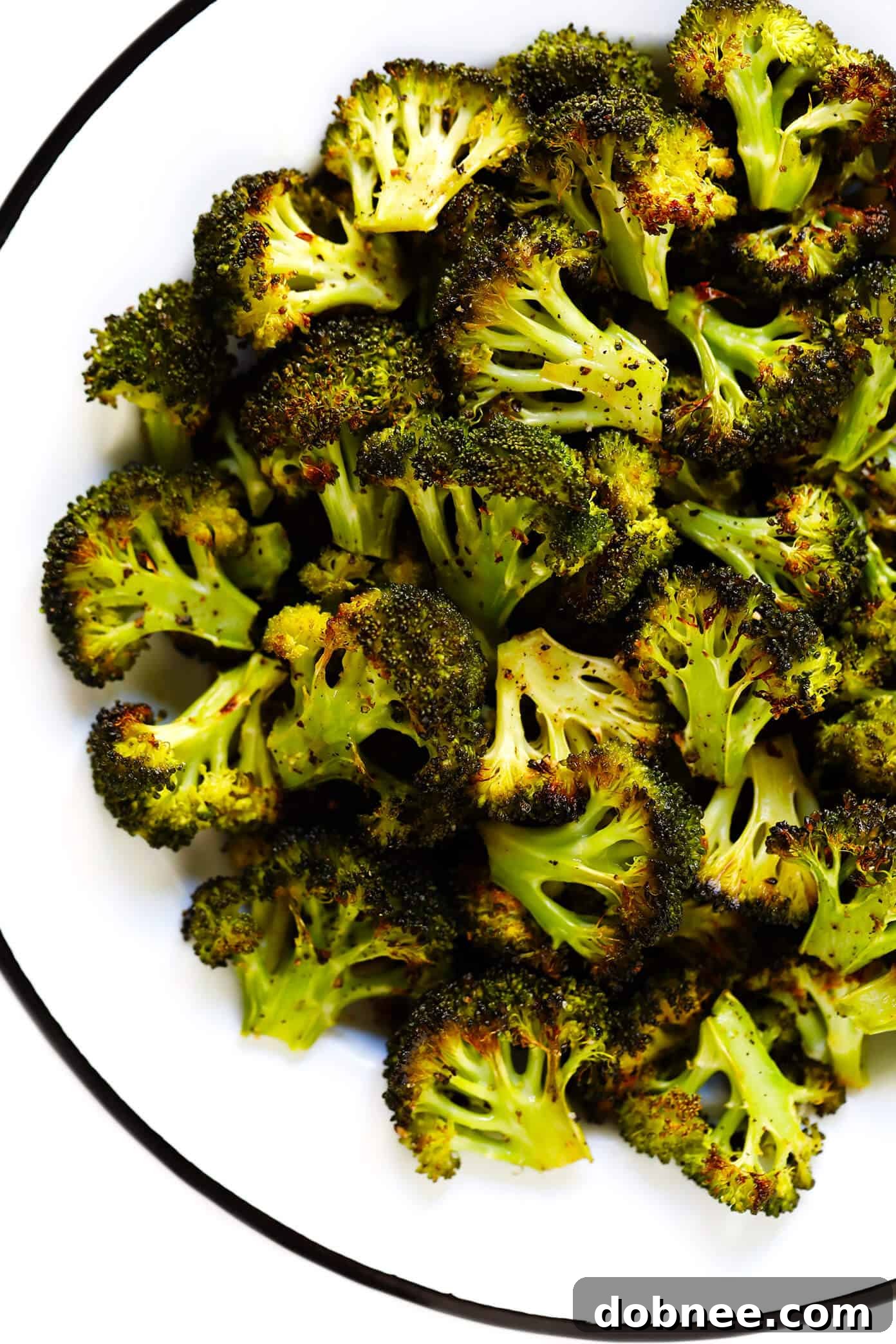 Roasted Broccoli Recipe with Lemon Wedge