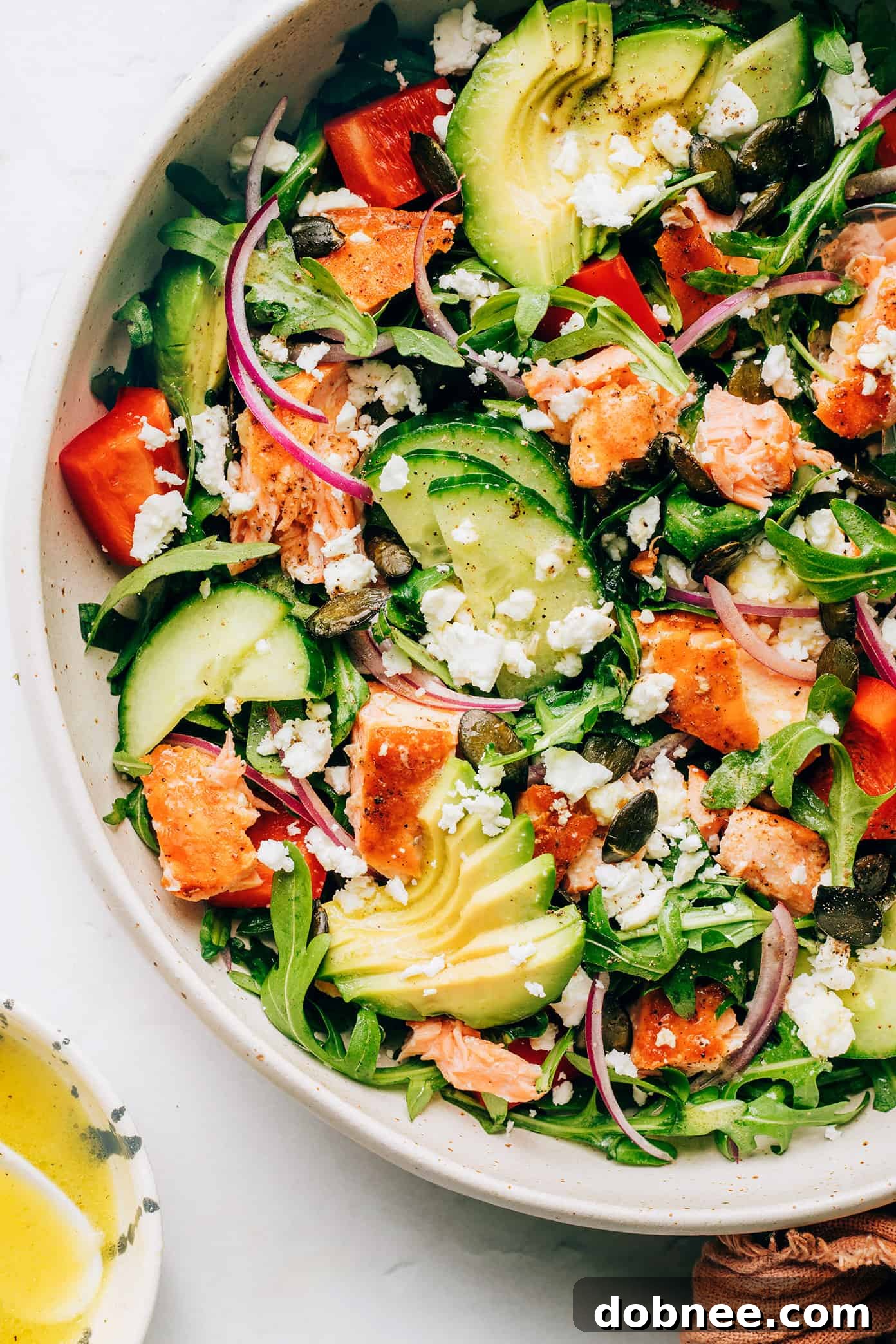 Greek Salmon Salad Bowls - Healthy, Quick, and Delicious
