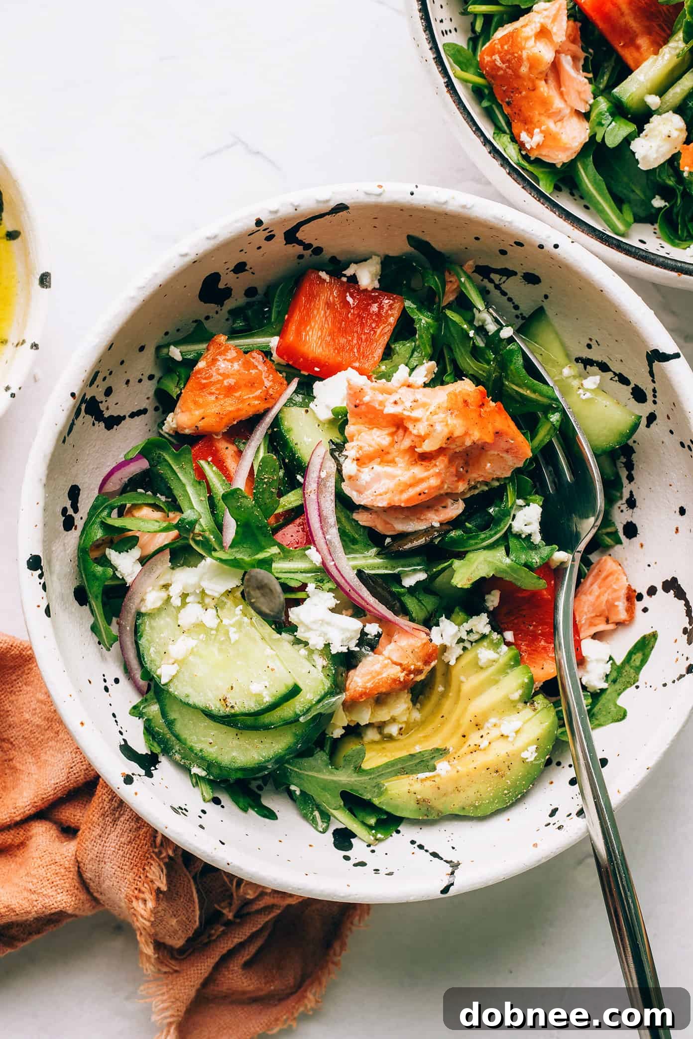 Finished Greek Salmon Salad Bowls