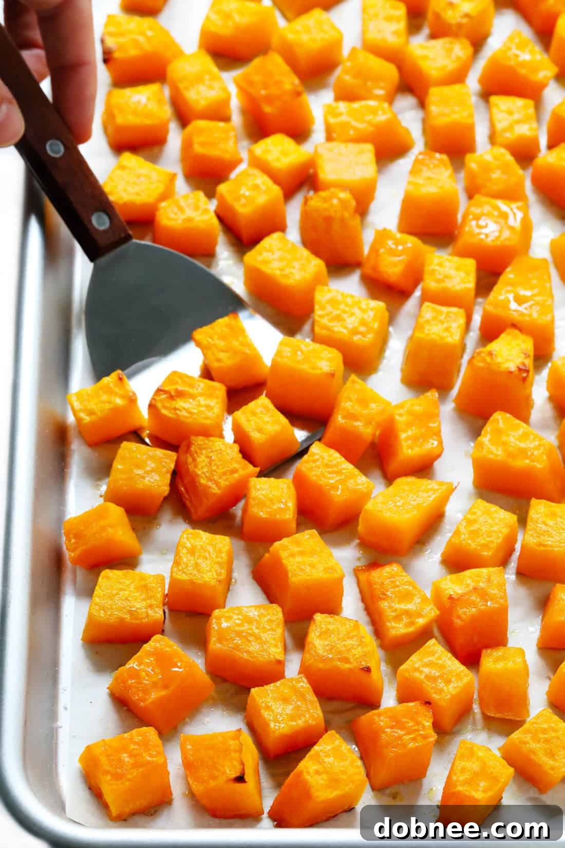 Perfectly Roasted Butternut Squash: Diced Cubes and Halves