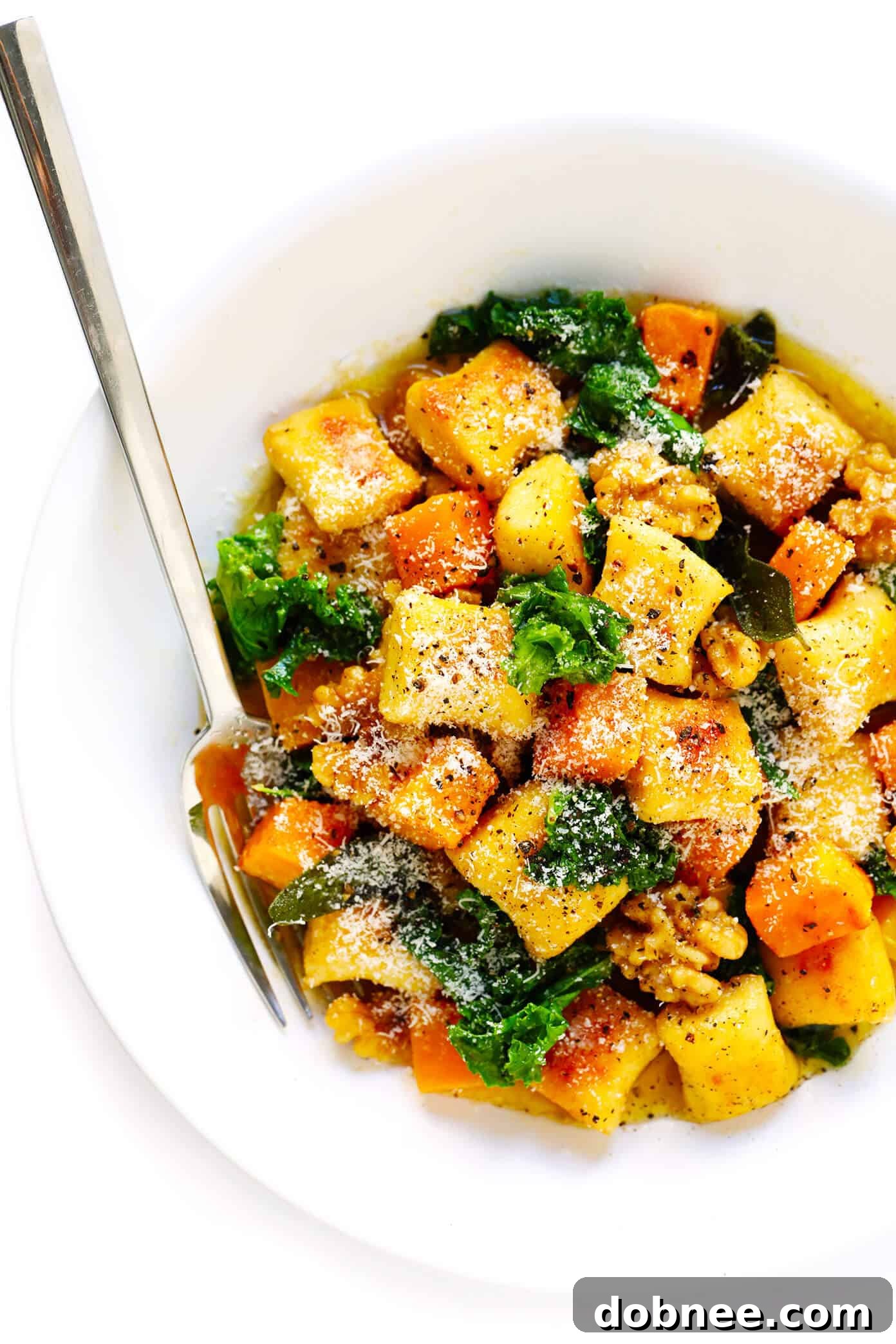 Toasted Gnocchi with Roasted Butternut Squash, Kale and Sage Brown Butter Sauce – A Perfect Fall Comfort Food