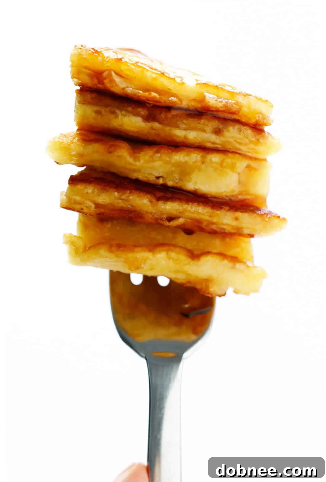 Close-up of fluffy buttermilk pancakes, ready to be served