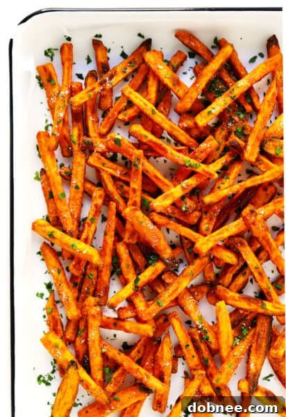 The BEST Crispy Baked Sweet Potato Fries Recipe
