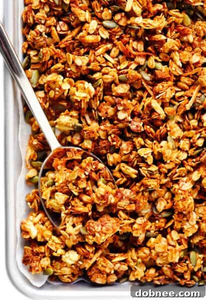 Tahini Granola, an easy and healthy homemade breakfast or snack idea.
