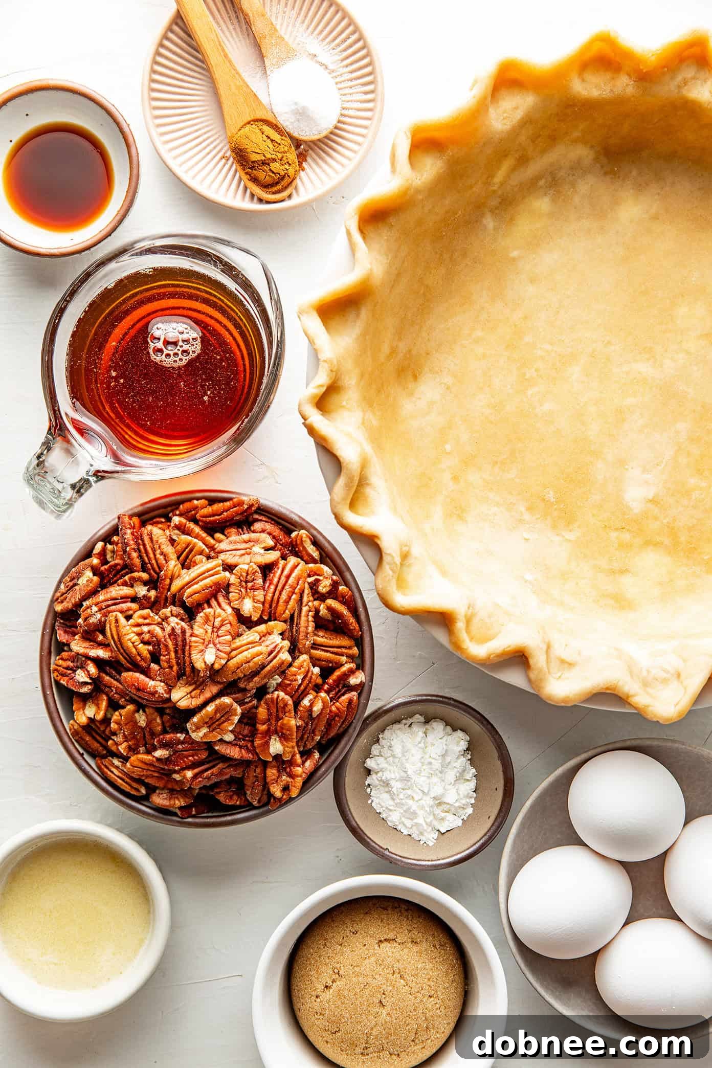 A beautifully baked pecan pie, golden brown and perfectly set, cooling on a wire rack.