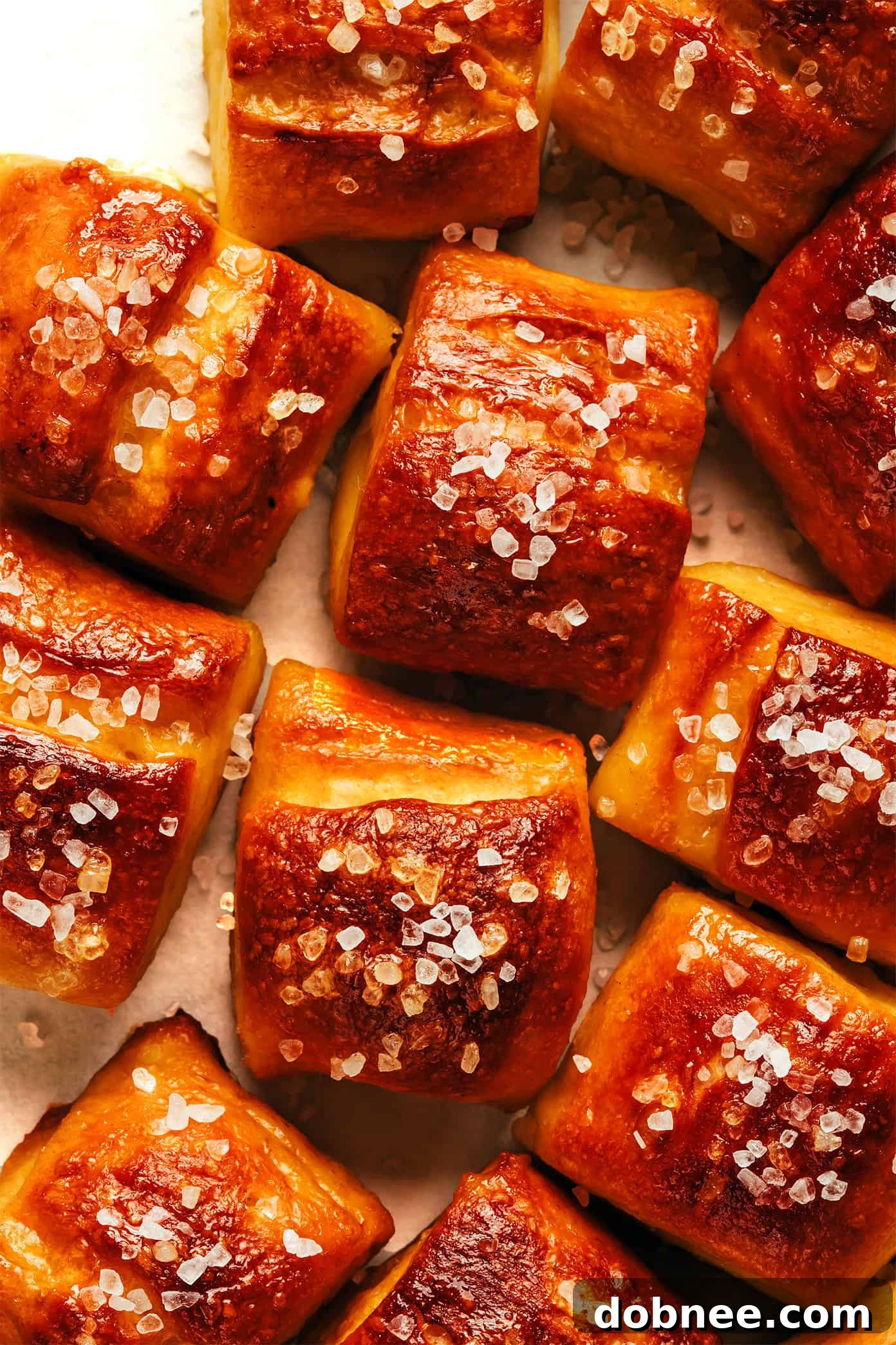Pretzel bites served with beer cheese dip.