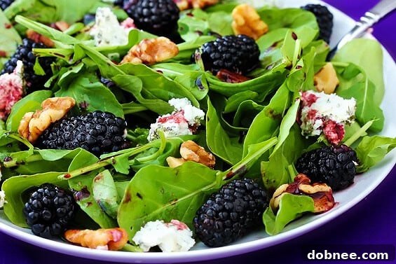 Delicious Spinach Berry Salad with Blackberry-Balsamic Vinaigrette