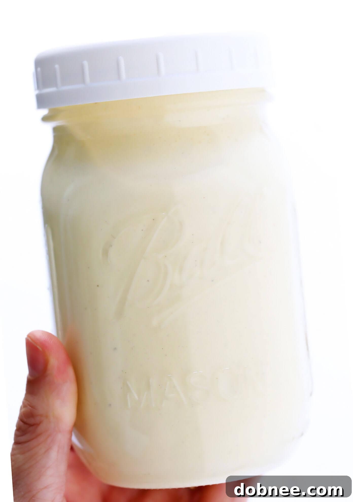 Jar of Freshly Made Homemade Caesar Dressing