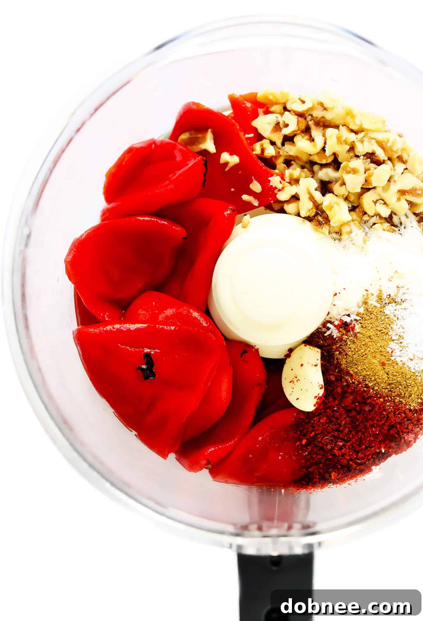 Muhammara Ingredients in Food Processor