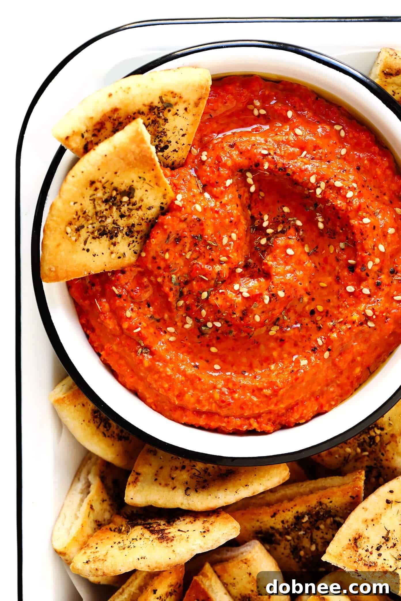 Muhammara with Za'atar Pita Chips