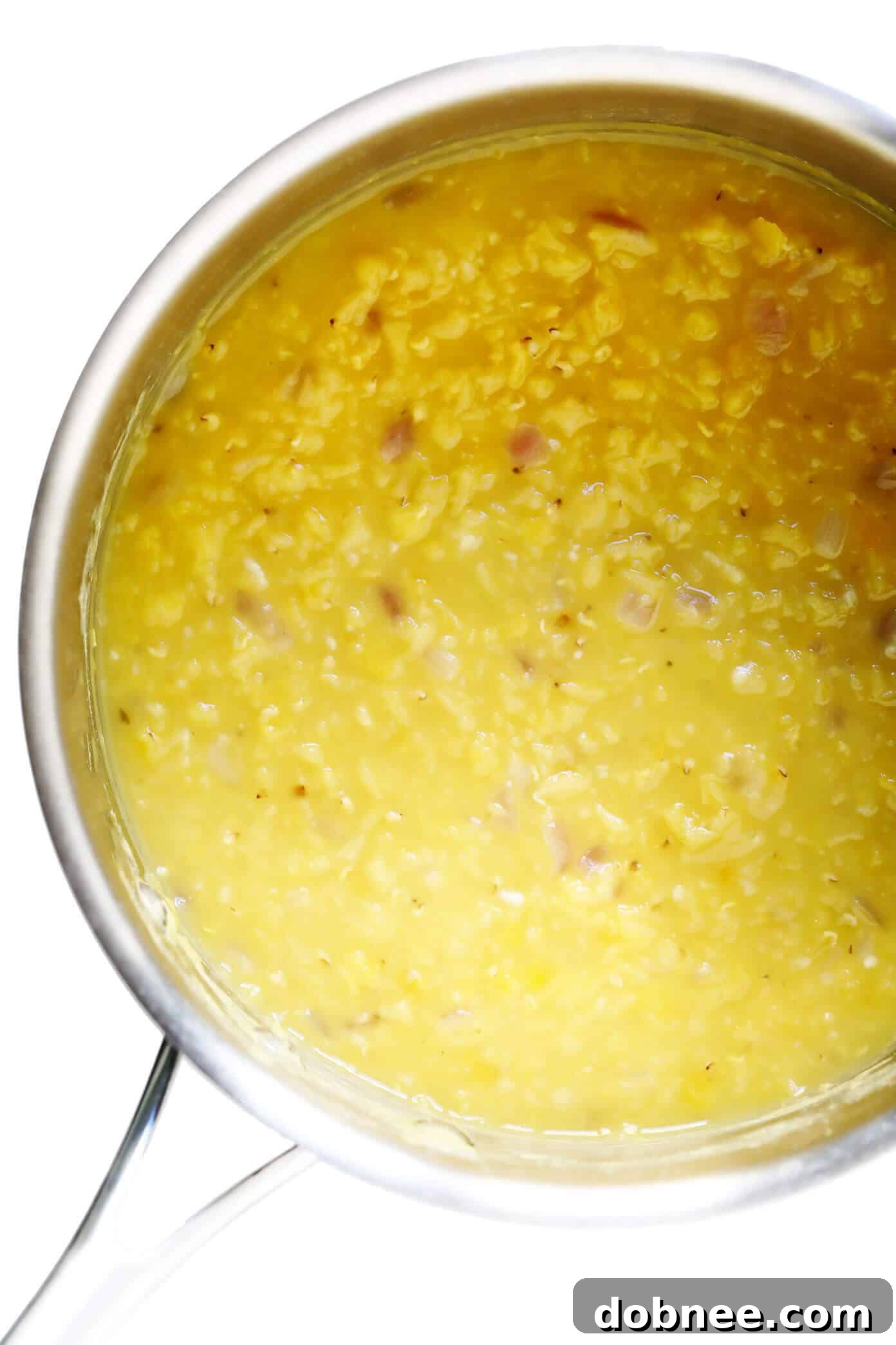 Yellow split peas simmering for Greek fava