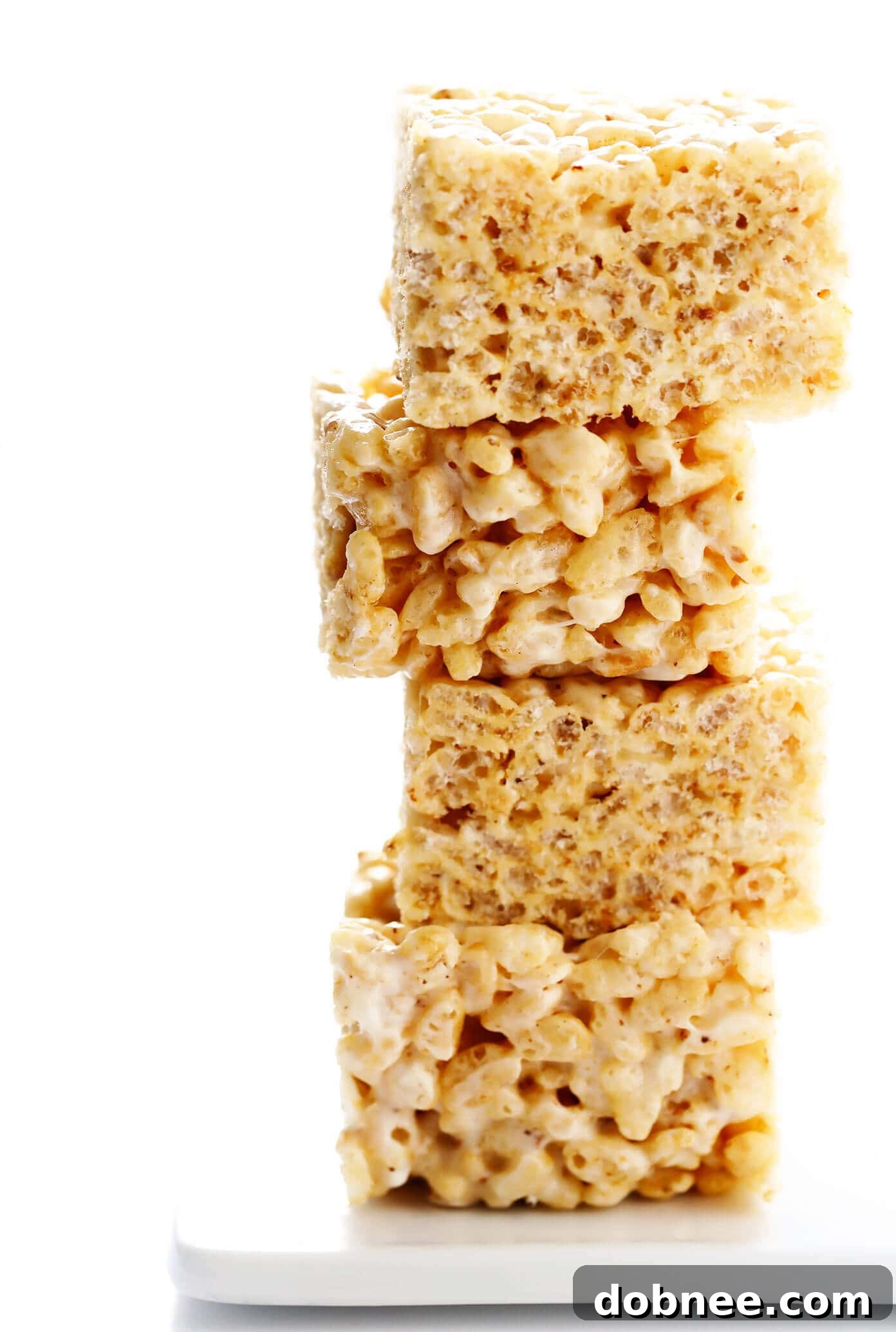 Next-Level Rice Krispie Treats: featuring a delightful blend of brown butter, toasted marshmallows, and a hint of sea salt, creating an irresistible, upgraded classic dessert. Always a delicious and nostalgic easy treat!