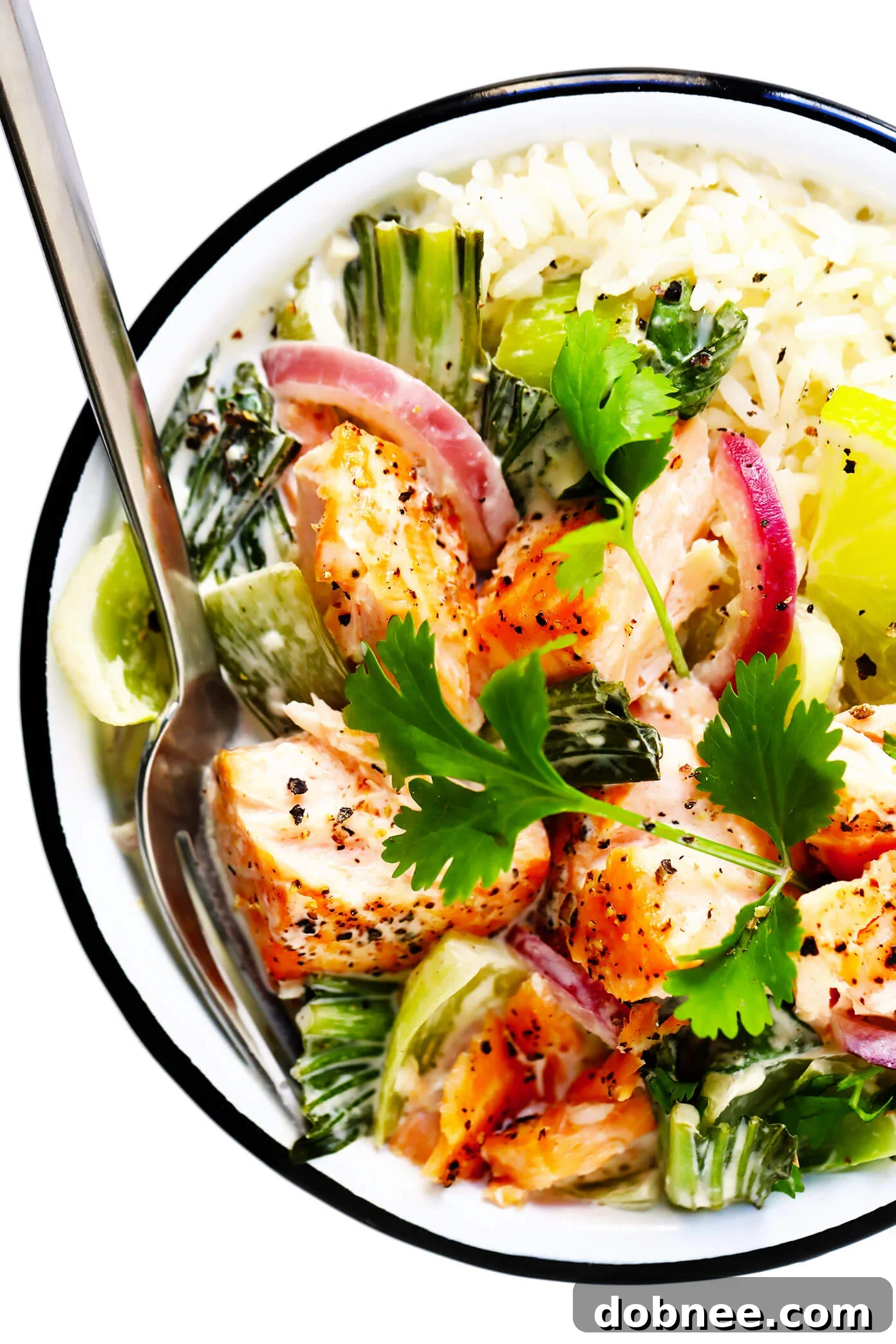 Green Curry Salmon over Rice