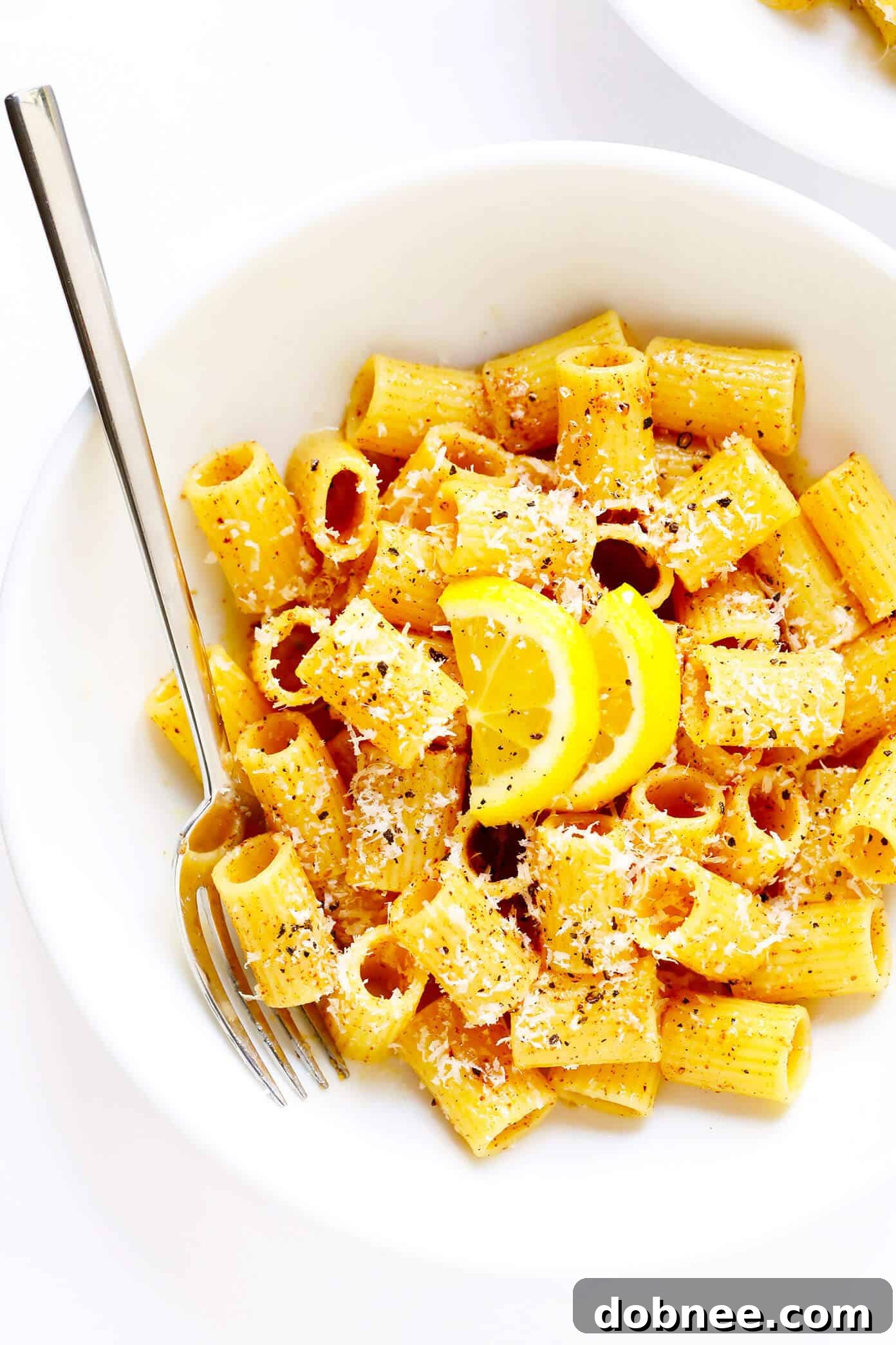 Brown Butter Lemon Pasta in a large stockpot, ready to be served