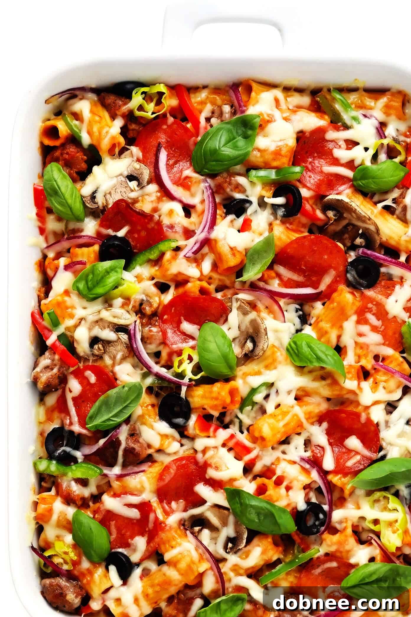 Pizza Baked Ziti Recipe in Casserole Pan