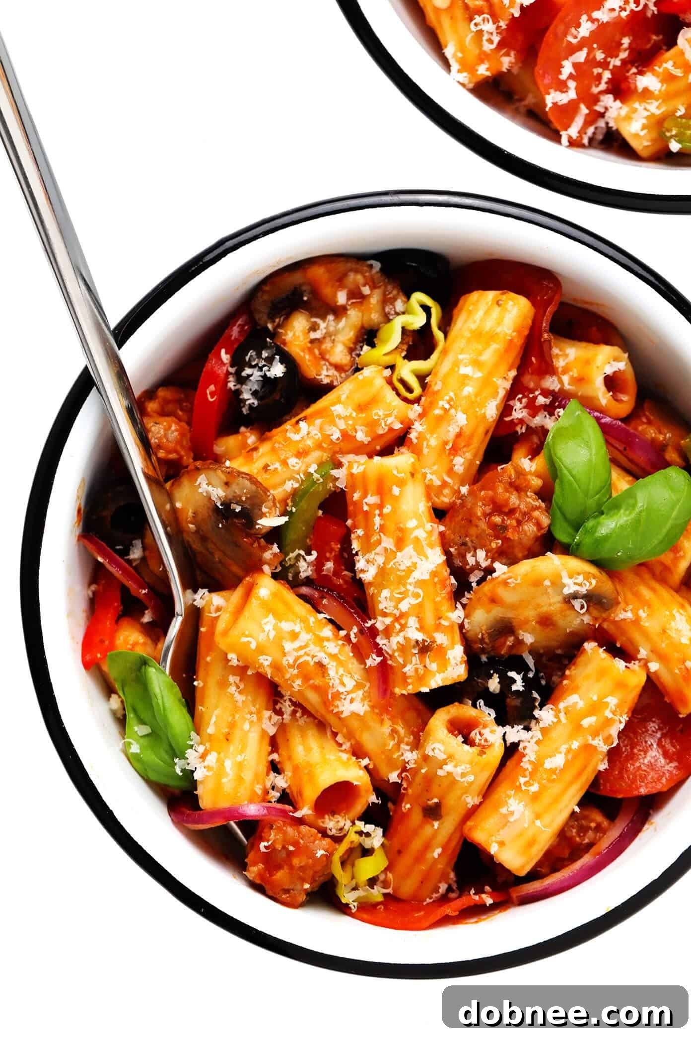 Pizza Baked Ziti in Serving Bowl