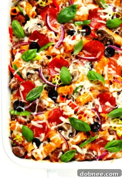 Pizza Baked Ziti Recipe in Casserole Pan
