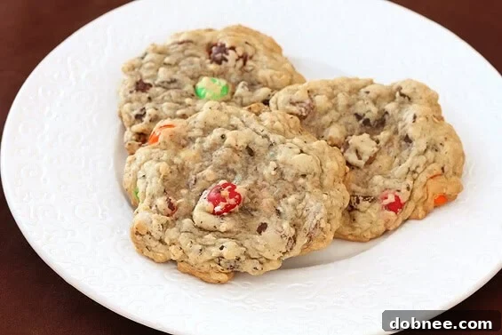 Granola M&M Cookies, a delightful treat combining the crunch of granola with classic M&M candies.