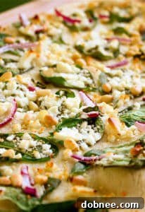 Spinach Feta & Pine Nut Pizza