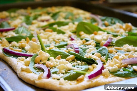 Spinach Feta Pizza Prep