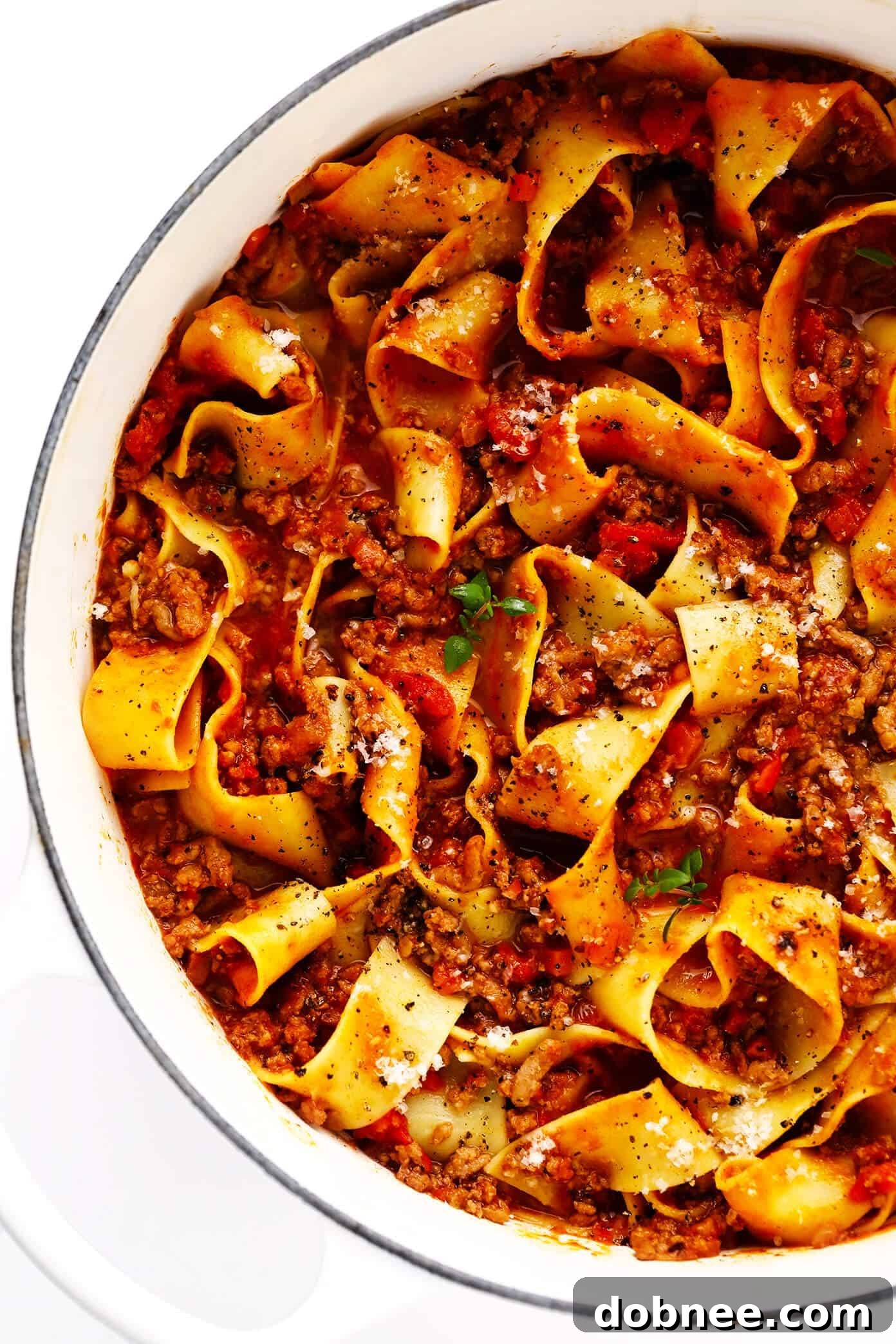 Pasta Bolognese with Pappardelle in Pot