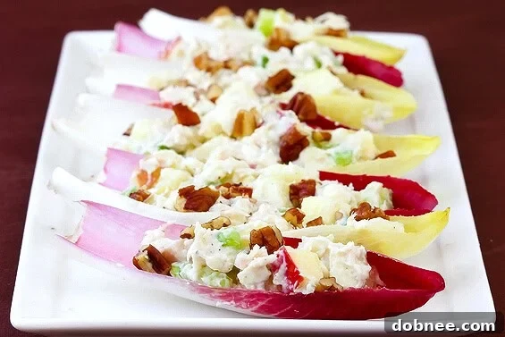 Chicken, Apple & Gorgonzola Salad on Endive