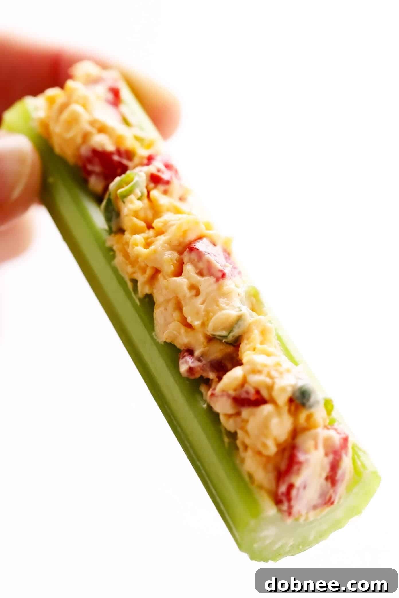 Celery Stick Filled with Homemade Pimento Cheese