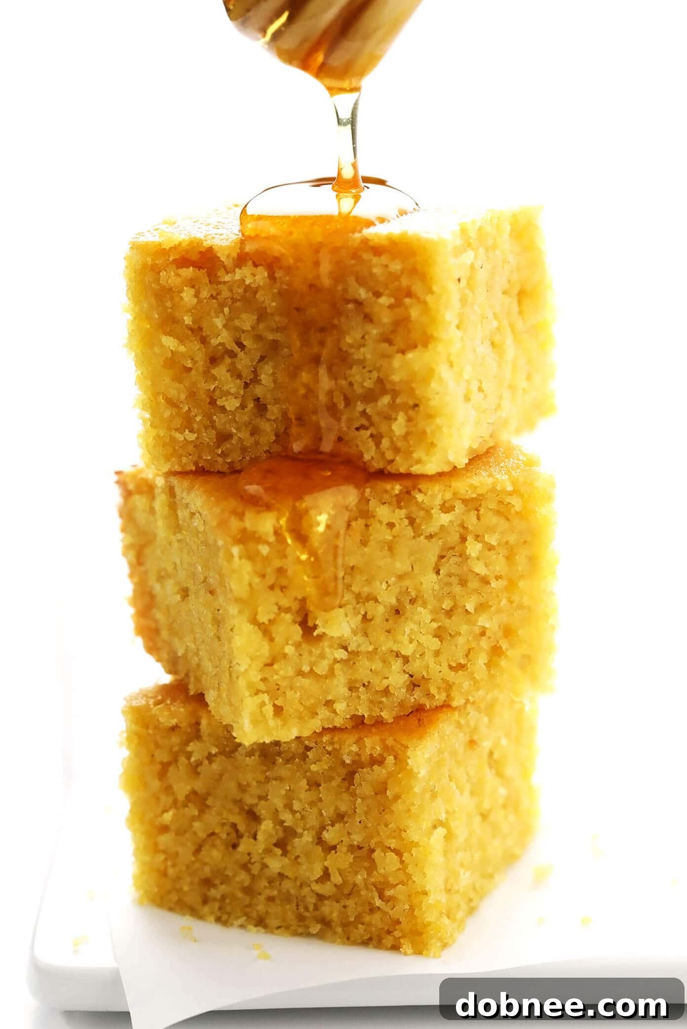 Moist and Fluffy Homemade Cornbread with Honey