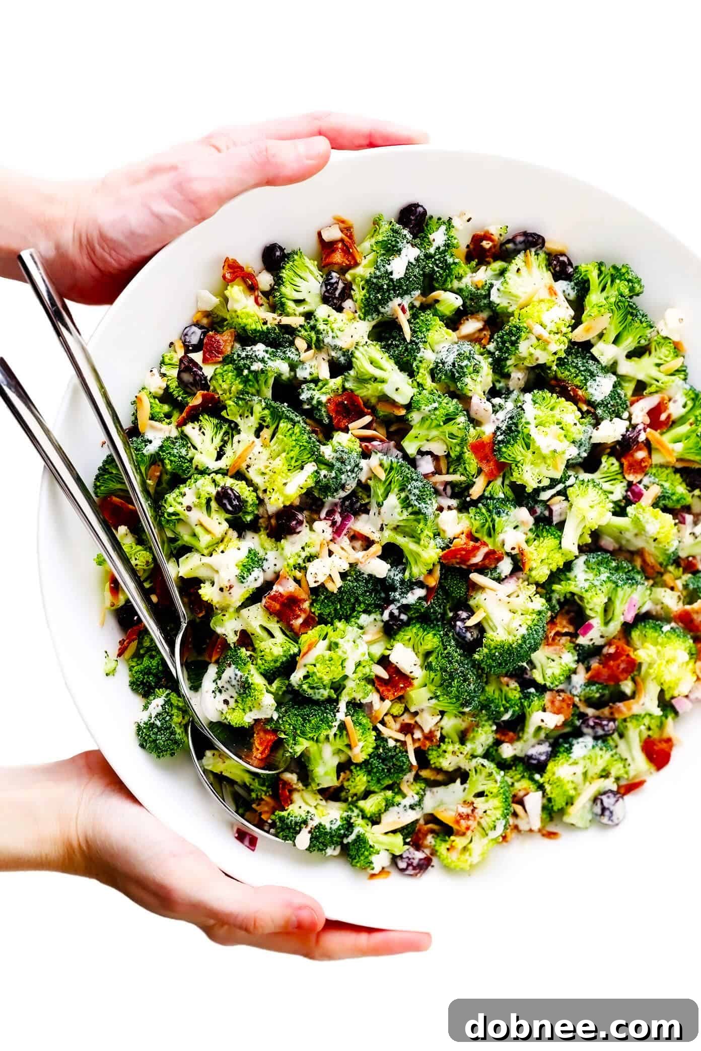 Bowl of Broccoli Salad with Bacon