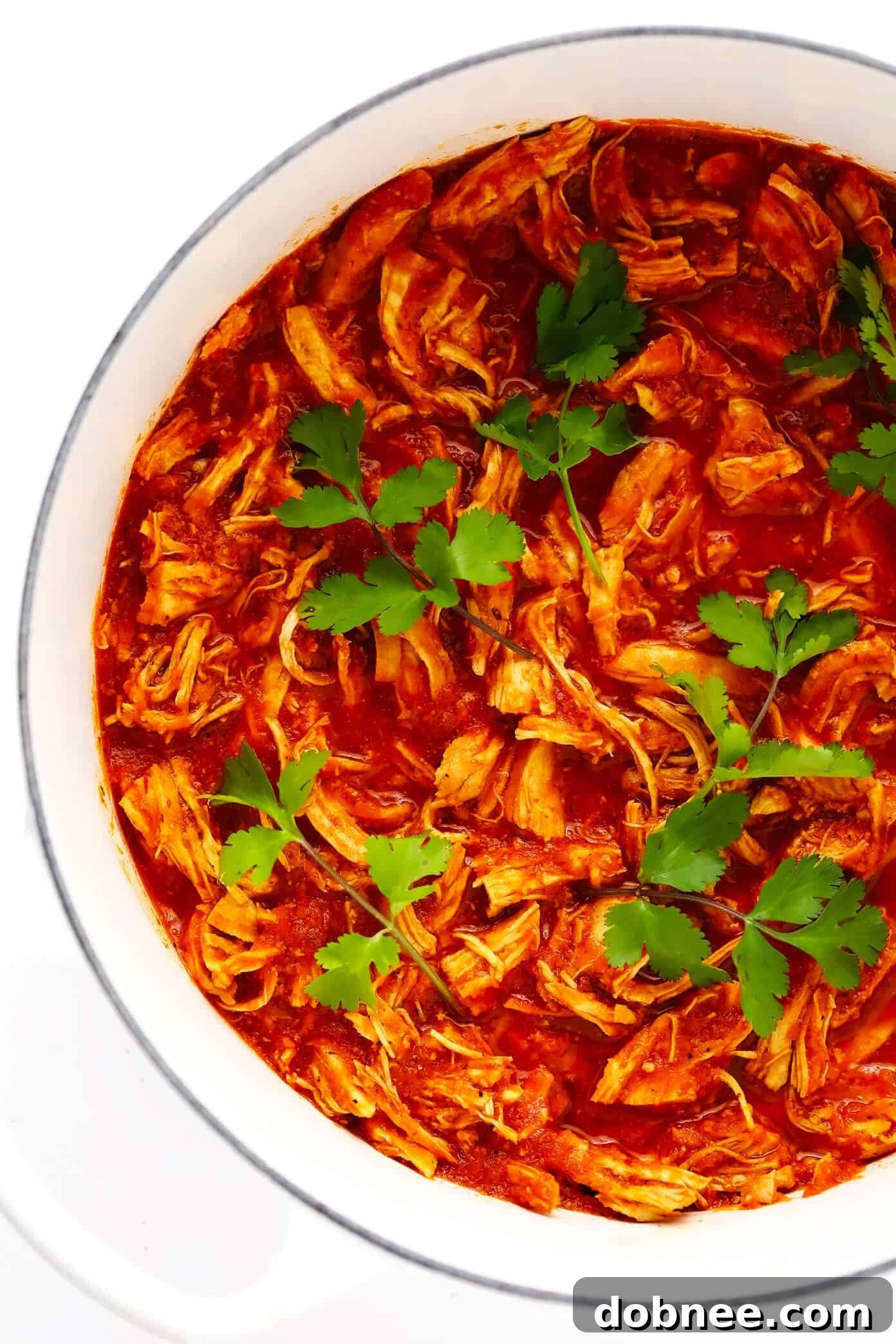 Authentic Mexican Chicken Tinga 5 Easy Chicken Tinga cooking in a stockpot, a simple stovetop method.
