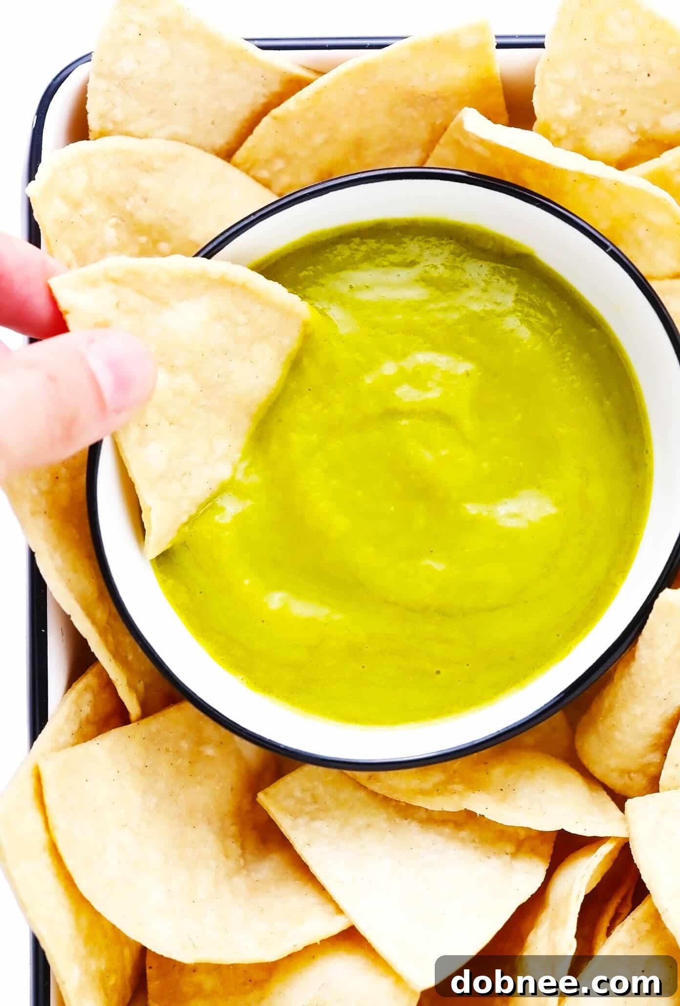 Creamy Jalapeño Salsa with Tortilla Chips