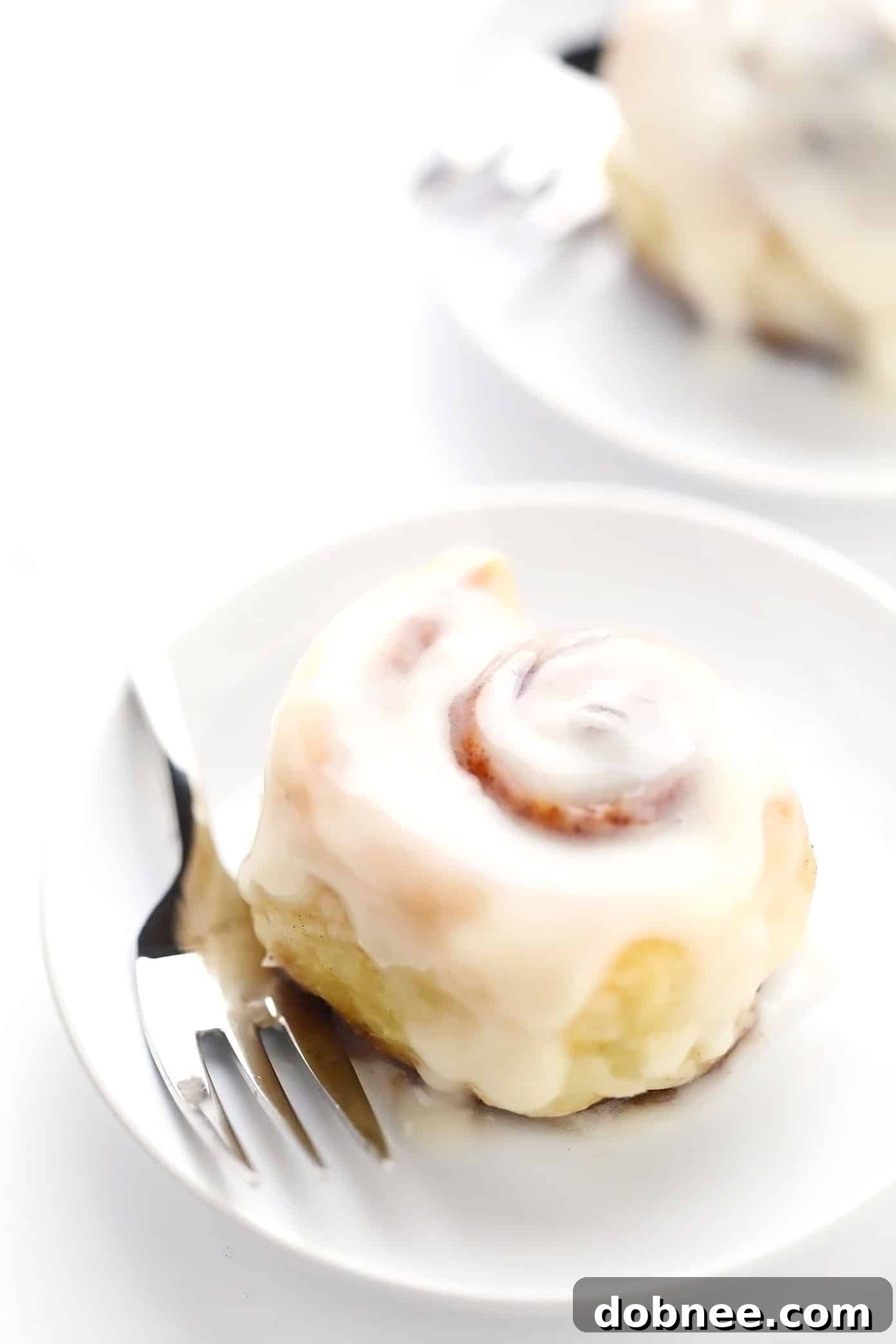Puff Pastry Cinnamon Rolls on Serving Plates with Coffee