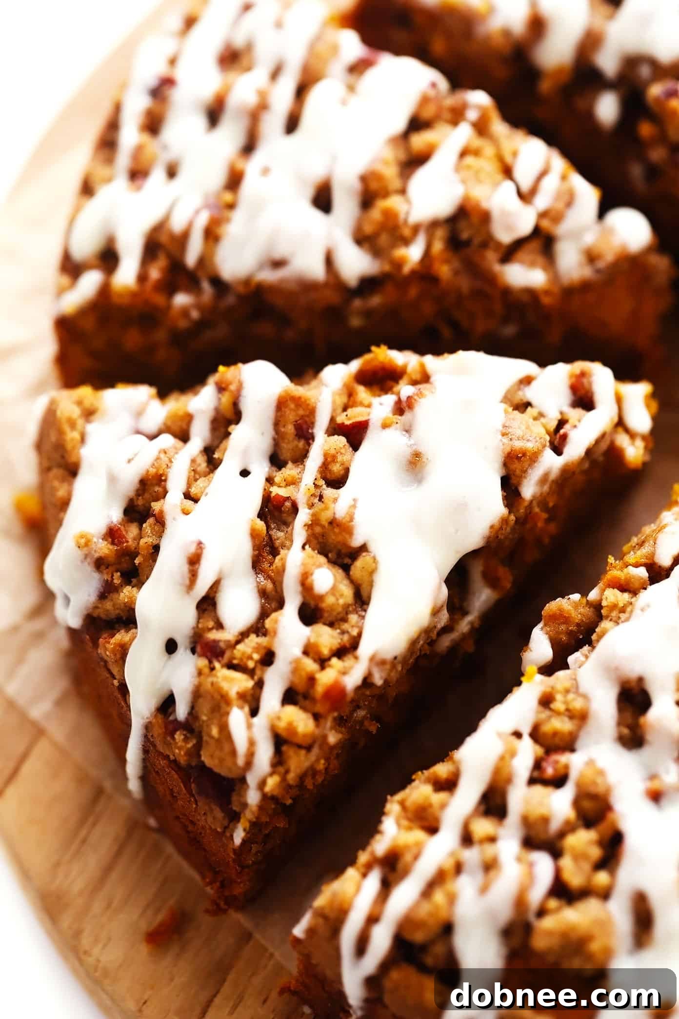 Pumpkin Coffee Cake with Streusel and Cream Cheese Drizzle