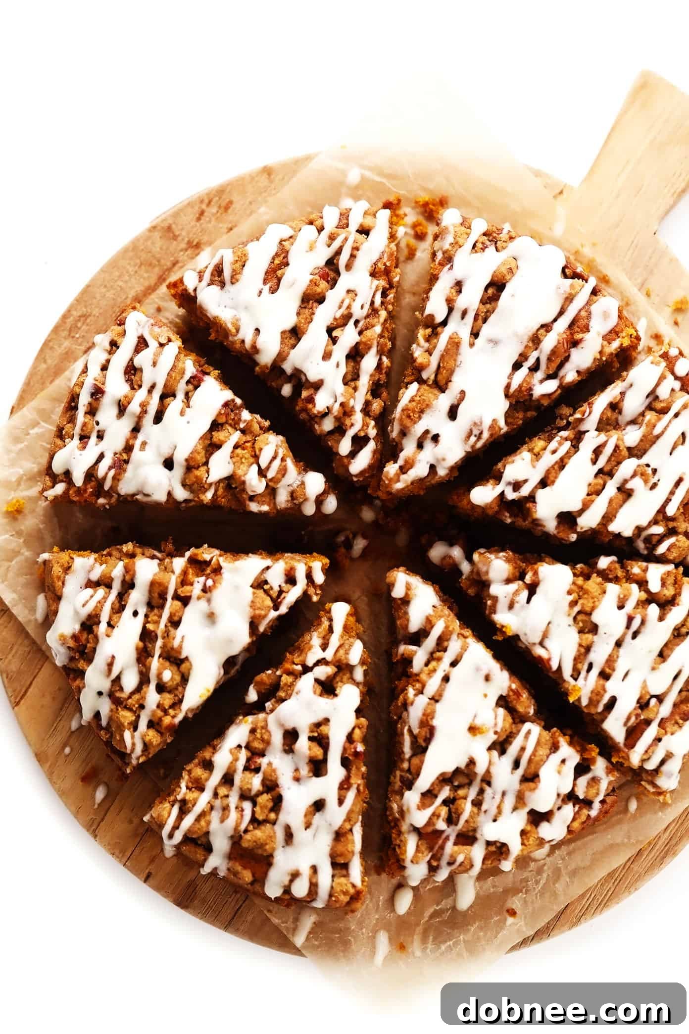 Pumpkin Coffee Cake on Serving Platter, Whole