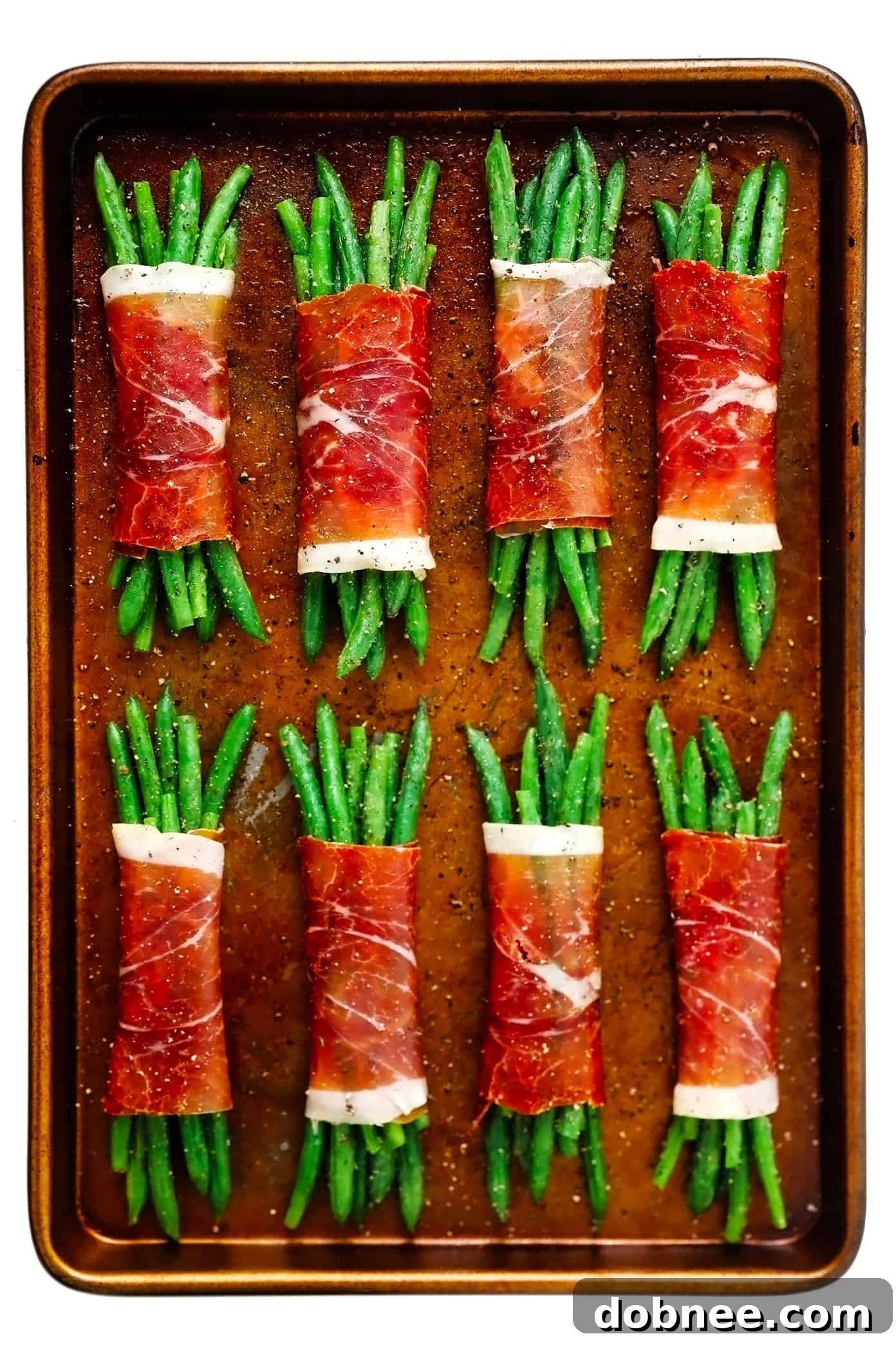 Prosciutto-Wrapped Green Bean Bundles Unbaked