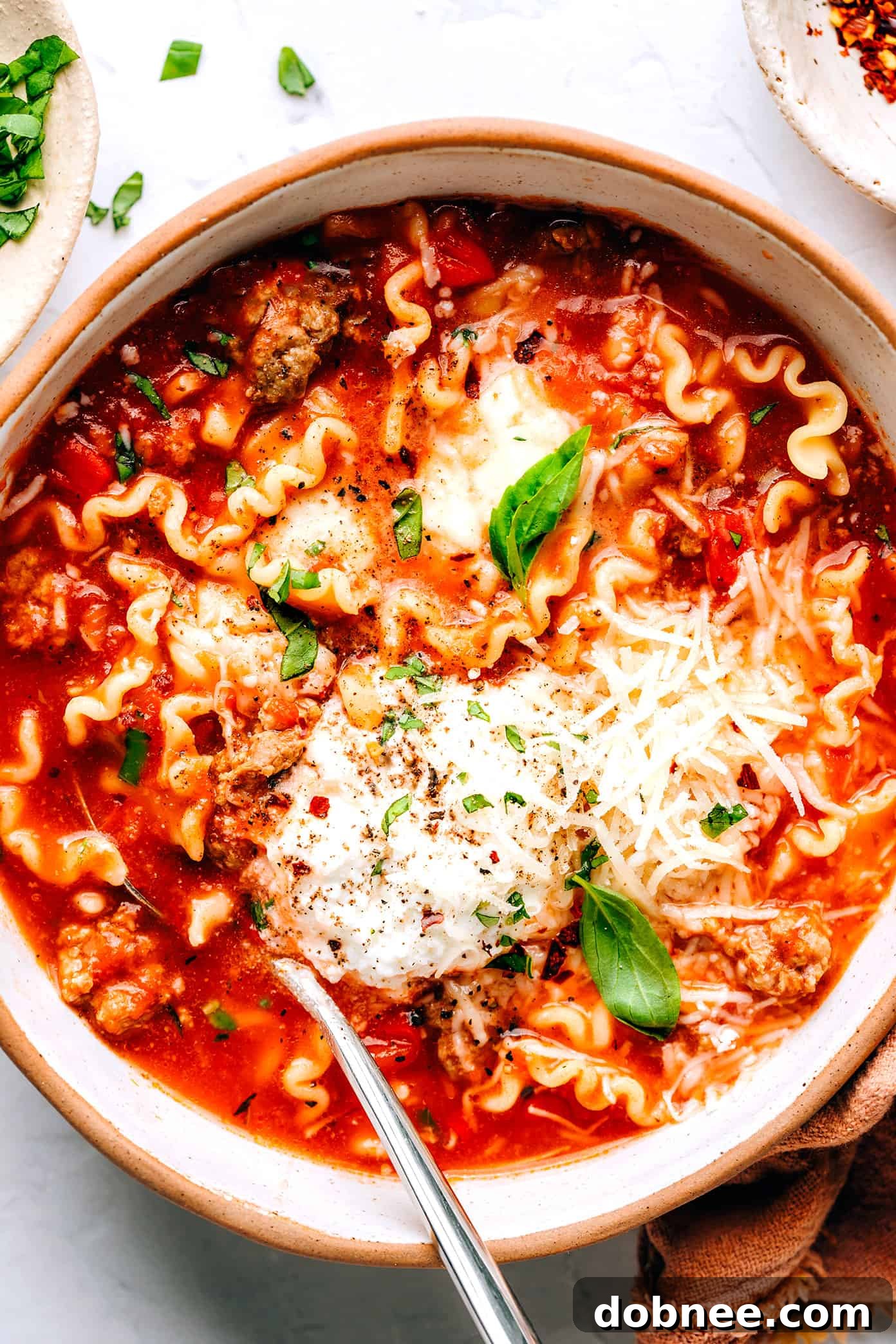 Classic Lasagna Soup with Italian Sausage