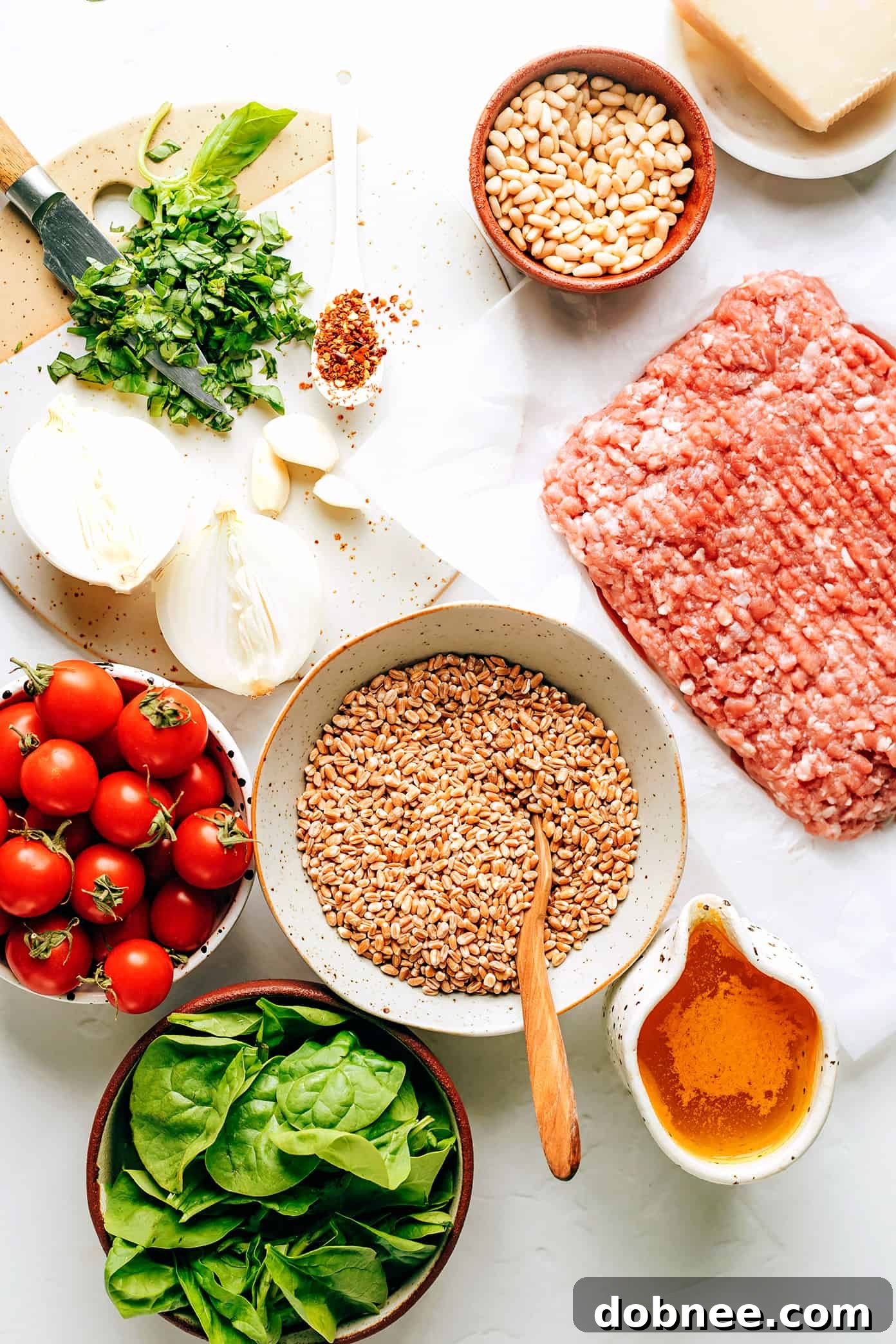 One Pot Farro Ingredients - Fresh and Flavorful Components