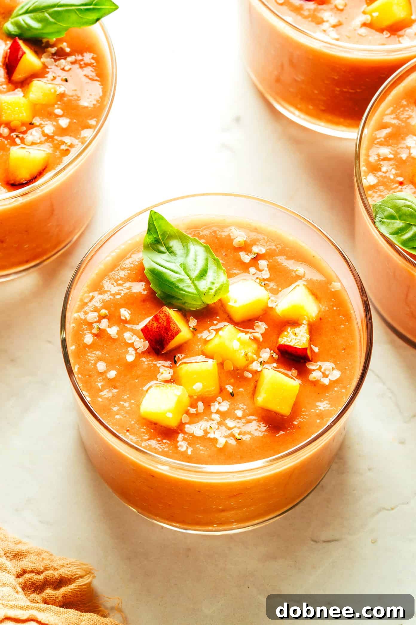Peach Gazpacho Soup with Basil