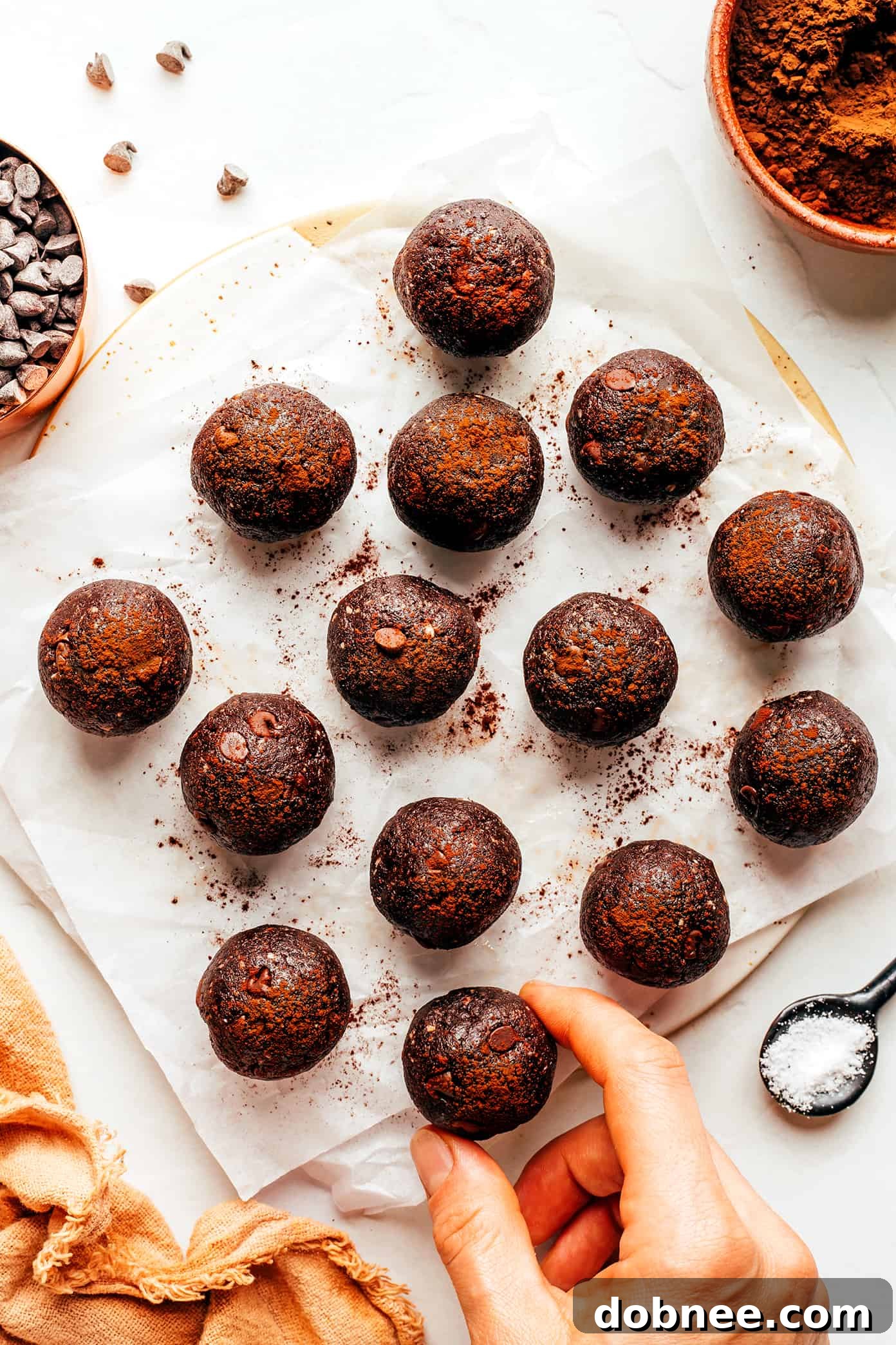 Full batch of Salted Chocolate Brownie Bites, ready for serving.