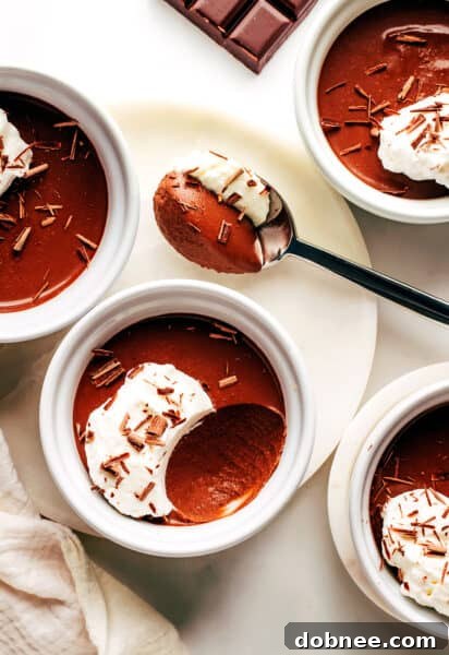 Easy Chocolate Pots de Crème, a rich and smooth dessert